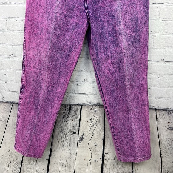 Vintage Wrangler Silver Lake Acid Wash Pink Jeans Western Bareback 13/14 Hi Rise - Picture 4 of 10